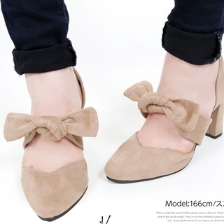 新品★リボン パンプス★Ｌサイズ３色有の画像