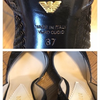 売り切り祭り！EMPORIOARMANI　美脚ブラックスパンコールパンプス　23センチの画像