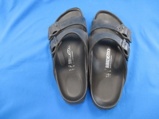 (I-1144) メンズ用サンダル BIRKENSTOCK EVA ビルケンシュトック エヴァ 普通幅タイプ 37ｉｎ 24.0cm ブラック系色 ※中古品