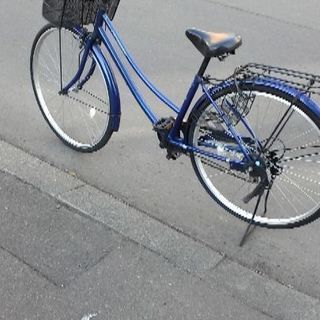 紺色自転車27インチ　六段切替の画像