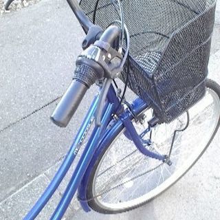紺色自転車27インチ　六段切替の画像
