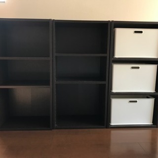 カラーボックス 茶色 3個セットの画像