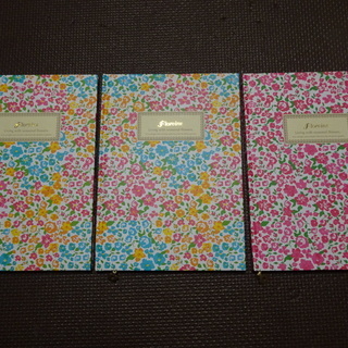 ダイソー　ハードカバーノート（花柄）3冊セット