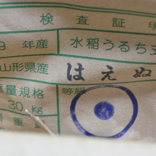 平成２９年産　山形産はえぬき　玄米３０Ｋｇ　検査１等米の画像