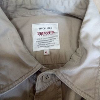 激安❢美品❢委託❢有名ブランド❢アメリカン スミス 長袖シャツ4L綺麗なベージュ色❢の画像