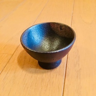 【ほぼ未使用】黒ぢょか おちょこ３杯セット 酒器 和食器の画像