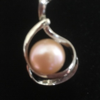 ピンク淡水パール珍珠プンタントネクレス新品の画像