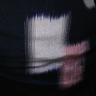 御召 小紋 袷 濃紺 着物の画像