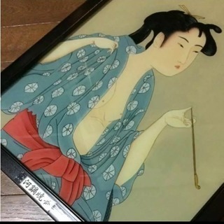 ☆レア☆ 河鍋暁斎 ガラス絵の画像