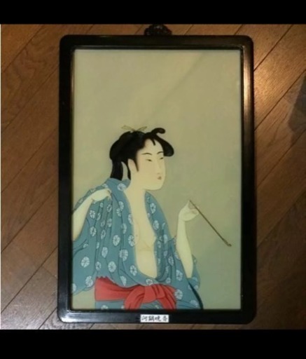 ☆レア☆ 河鍋暁斎 ガラス絵