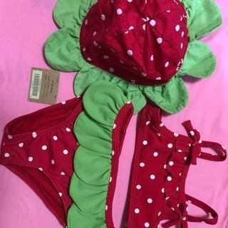 ❤️ 未使用  イチゴ 子供用 水着&帽子セット ❤️