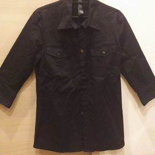 ★wjk★ダブルジェーケー★シャツ★美品★ほぼ未使用★七分丈★黒★ブラック★M