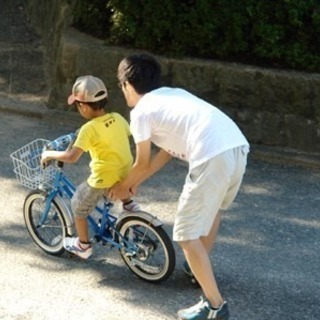 子どもへの自転車乗り方指導
