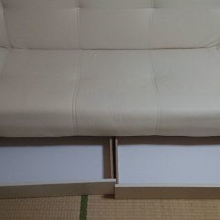 【美品】ニトリ 合皮ソファーベッド（シングル）の画像