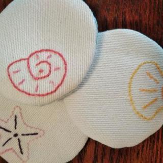 コースター　3枚組　手刺繍　ハンドメイドの画像