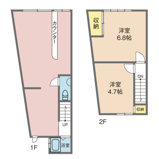 緊急値下げ！　☆住居付き店舗☆2LDK・路面の店舗　カウンター付き - 不動産