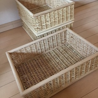 無印良品 ブリ材バスケット・中 4個の画像