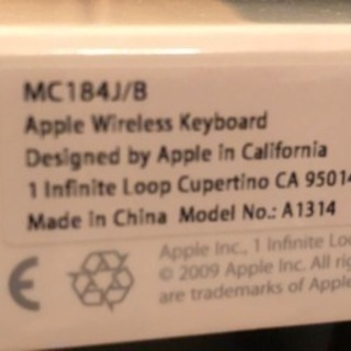 Apple wireless keyboard (MC184J/B)の画像