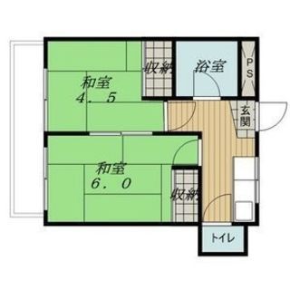☆2Kの間取り　中村区　東山線岩塚徒歩13分！　トイレとお風呂別...