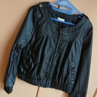 中古ANAP mimpi フェイクレザーシンプルジャケット Ｍ 黒
