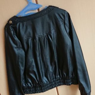 中古ANAP mimpi フェイクレザーシンプルジャケット Ｍ 黒の画像