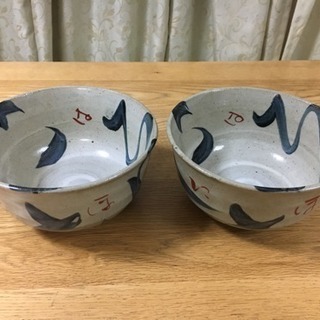 【どんぶり鉢】２点セット「いろはにほへと」の絵柄