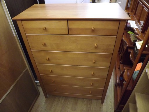 木製　6段チェスト　衣類収納　タンス　北欧　幅８６ｃｍ　札幌　西岡発