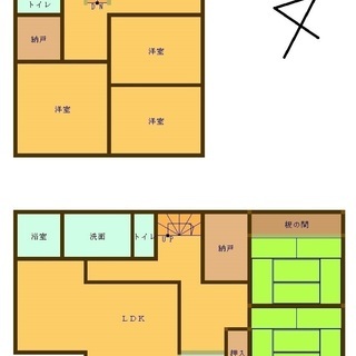 東茨城郡城里町戸建　1380万円　日当たり良　大家族向き(部屋数多い)　収納スペースあり　バス停まで徒歩4分　土地118坪　建物42坪(５LDK＋３S) − 茨城県