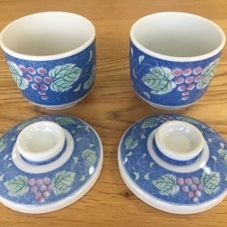 茶碗蒸し碗２点セット（蓋付小鉢・和食器）の画像