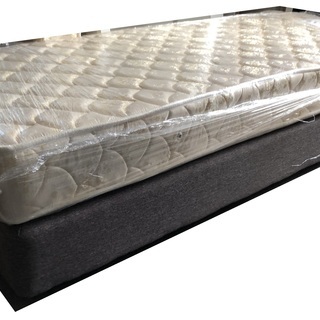 B 【モデルルーム展示品】 FIS 藤栄 BOARD マットレス スプリングボトム セット 幅90cm ボンネルコイルの画像