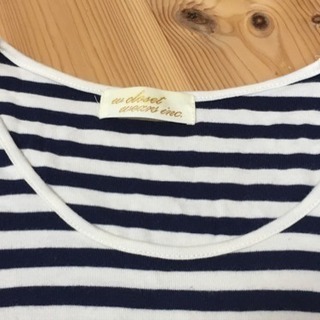 w closet ボーダートップス カットソー レースの画像