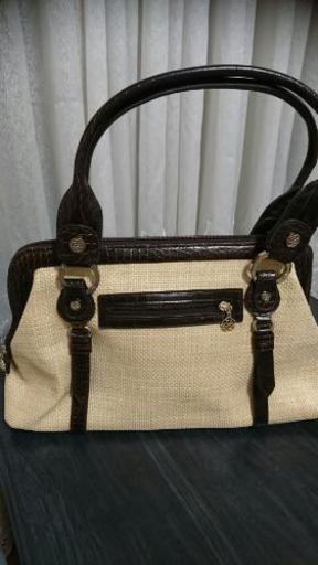 クレイサス  美品  皮\u0026麻バッグ