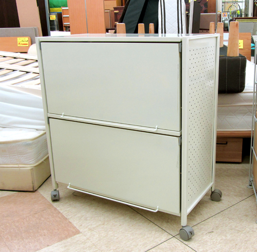 フラップワゴン ２段スチール収納 キャスター付き 西宮の沢