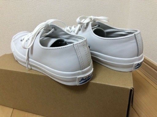 【美品大幅値下げ！】25.0 コンバース ジャックパーセル 白 レザー 手入れしてます！