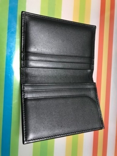 Burberry Black Label(バーバリーブラックレーベル) 名刺入れ 黒×マルチ チェック柄 レザー×ナイロン
