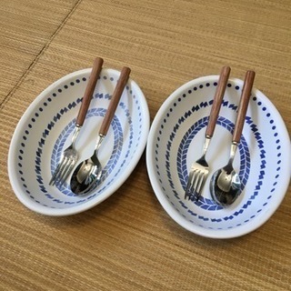 カレー皿スプーンフォークセット