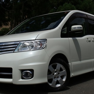 ☆ 車検 平成30年11月28日迄 ☆ 日産 セレナ ハイウェイスター 2WD H19年式 45000km CC25 CVT 8人乗り ナビ ETC ホワイトパール 白の画像