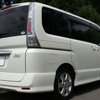 ☆ 車検 平成30年11月28日迄 ☆ 日産 セレナ ハイウェイスター 2WD H19年式 45000km CC25 CVT 8人乗り ナビ ETC ホワイトパール 白の画像