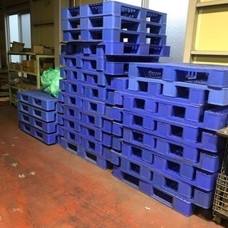 1度のみ使用！超美品✨プラスチック平パレット！倉庫用　保管用　直接取引可！ 約110cm×110cm 在庫50枚　茨城県の画像