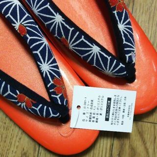 新品☆ウレタン草履 ラメオレンジの画像