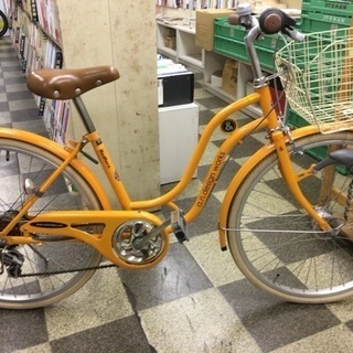 [5814]子供用自転車　a.n.design works(エーエヌデザインワークス)　ジュニアサイクル　24インチ　外装6段変速　LEDオートライト　オレンジの画像