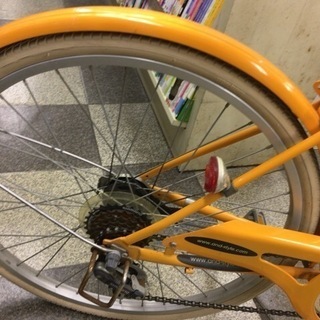 [5814]子供用自転車　a.n.design works(エーエヌデザインワークス)　ジュニアサイクル　24インチ　外装6段変速　LEDオートライト　オレンジの画像