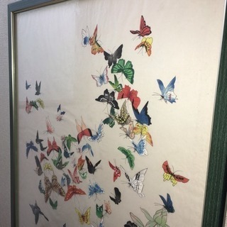蝶と花のインテリア絵画(大きいサイズ)の画像