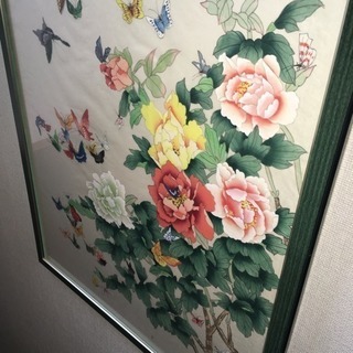 蝶と花のインテリア絵画(大きいサイズ)の画像