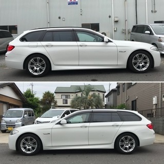 BMW 528i Mスポーツ ツーリング ワゴン 黒革シート iDrive 8速AT 18インチAW フルセグTV HDDの画像
