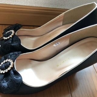 【美品】結婚式 靴 ヒール 23㎝の画像