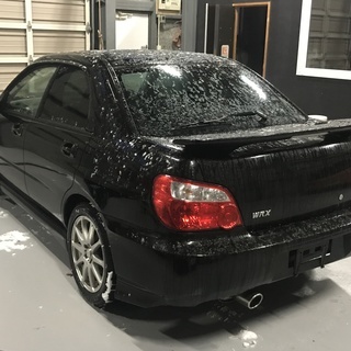 スバル インプレッサ ＷＲＸ 機関好調♪ 4WD ＧＤＡ H15 MTモード付ＡＴ 修復歴なし ブラック！の画像