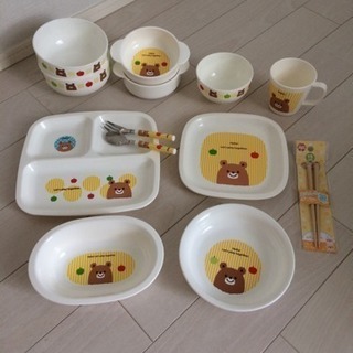 未使用 子供用食器セット くまさん 13点 まとめ売り