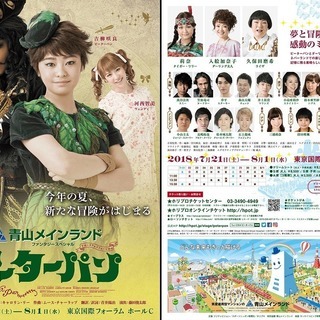 ピーターパン　ミュージカル　東京国際フォーラム７月２８日(土)　S席２階最前列大人二枚子供１枚