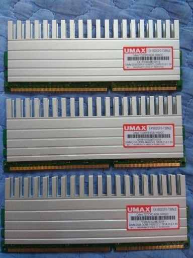 UMAX Cetus TCDDR3 6GB 1600OC DDR3-1600(2GB×3枚)
